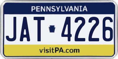 PA license plate JAT4226