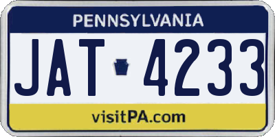 PA license plate JAT4233