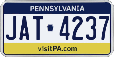 PA license plate JAT4237