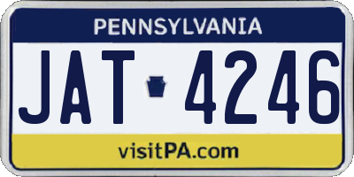 PA license plate JAT4246