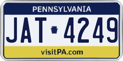 PA license plate JAT4249