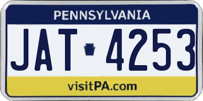 PA license plate JAT4253