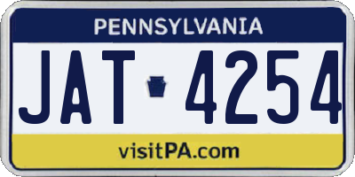 PA license plate JAT4254