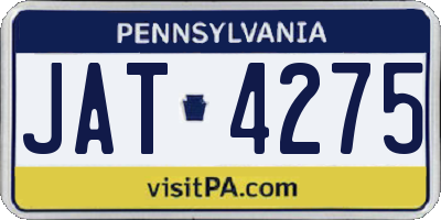PA license plate JAT4275