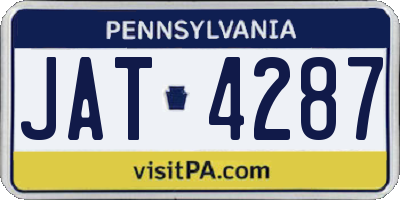 PA license plate JAT4287