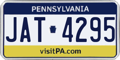 PA license plate JAT4295