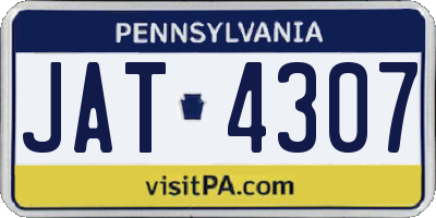 PA license plate JAT4307