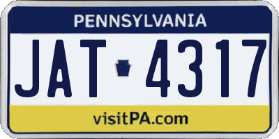 PA license plate JAT4317