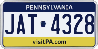 PA license plate JAT4328