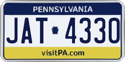 PA license plate JAT4330