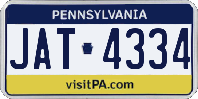 PA license plate JAT4334
