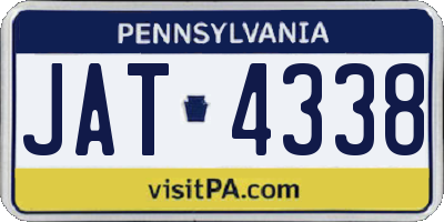 PA license plate JAT4338
