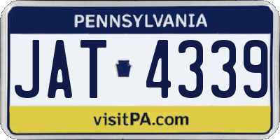 PA license plate JAT4339