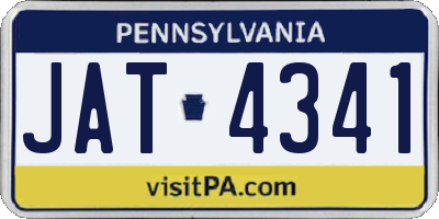 PA license plate JAT4341