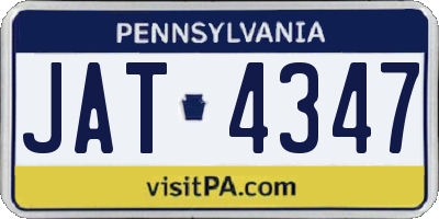 PA license plate JAT4347