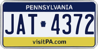 PA license plate JAT4372