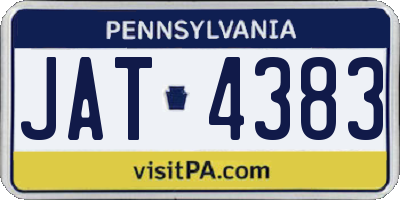 PA license plate JAT4383