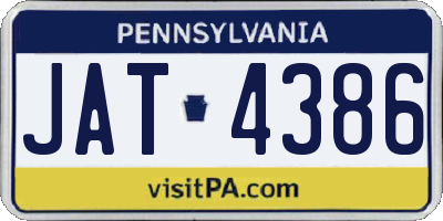 PA license plate JAT4386