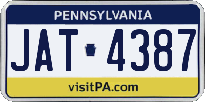 PA license plate JAT4387