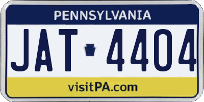 PA license plate JAT4404