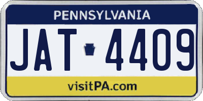 PA license plate JAT4409