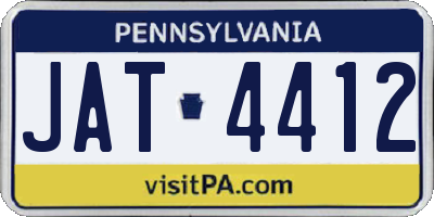 PA license plate JAT4412