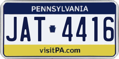 PA license plate JAT4416