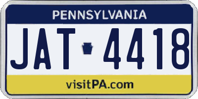 PA license plate JAT4418
