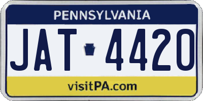 PA license plate JAT4420