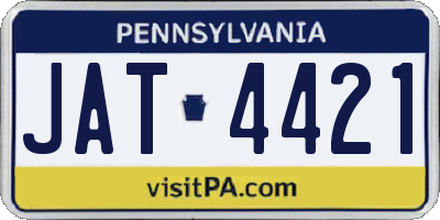 PA license plate JAT4421