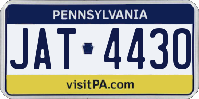 PA license plate JAT4430