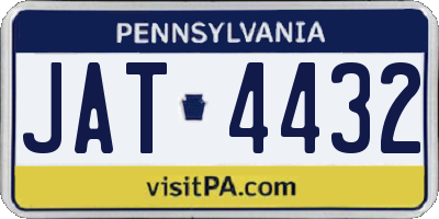PA license plate JAT4432