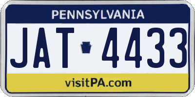 PA license plate JAT4433