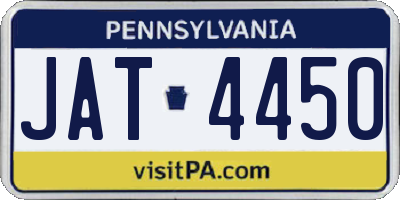 PA license plate JAT4450