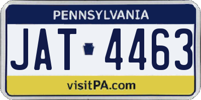 PA license plate JAT4463