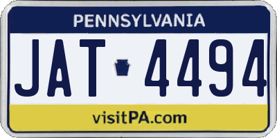 PA license plate JAT4494