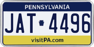 PA license plate JAT4496
