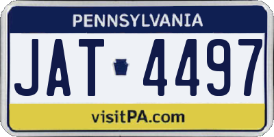 PA license plate JAT4497
