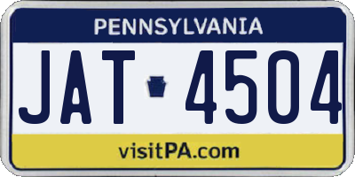 PA license plate JAT4504