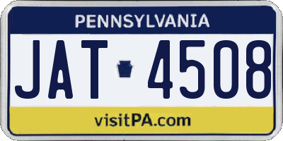 PA license plate JAT4508
