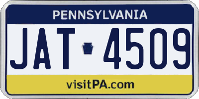 PA license plate JAT4509
