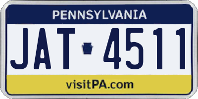 PA license plate JAT4511