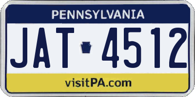 PA license plate JAT4512