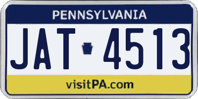 PA license plate JAT4513