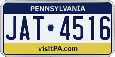 PA license plate JAT4516