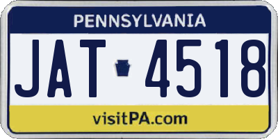 PA license plate JAT4518