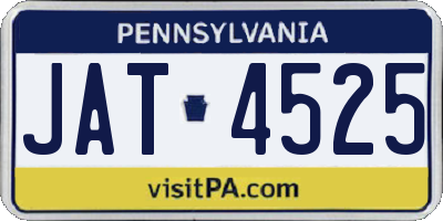 PA license plate JAT4525