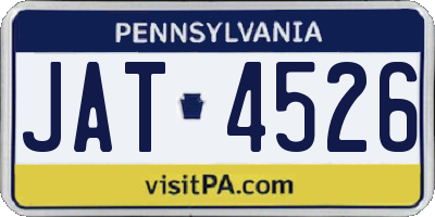 PA license plate JAT4526