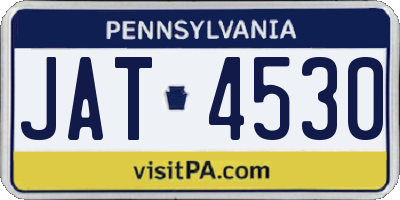 PA license plate JAT4530