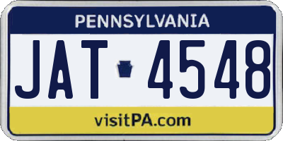 PA license plate JAT4548